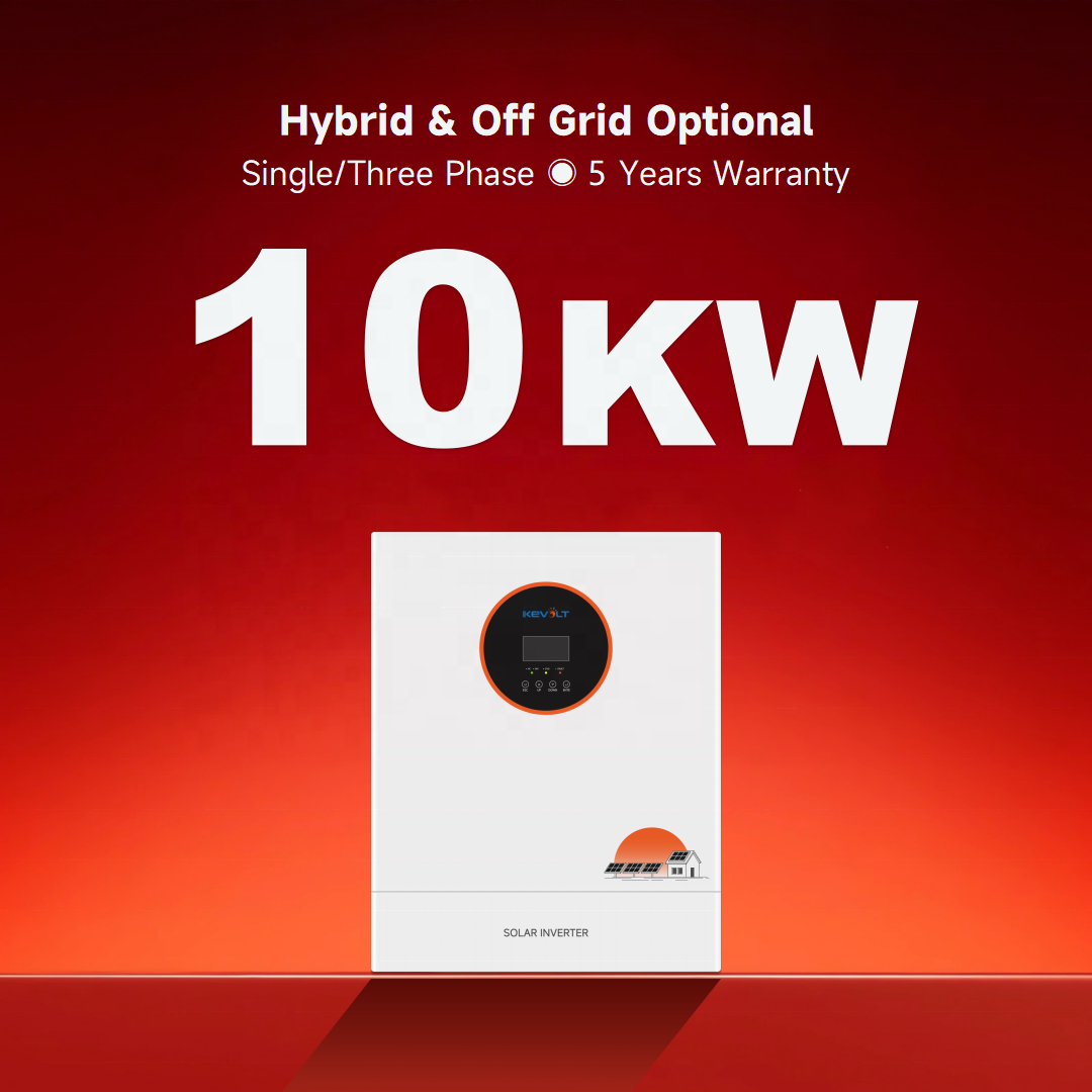 KEVOLT Hybrid Solar Inverter 5KW 10KW Pure Sine Wave Frequency Single Phase Power Inverter For Solar System