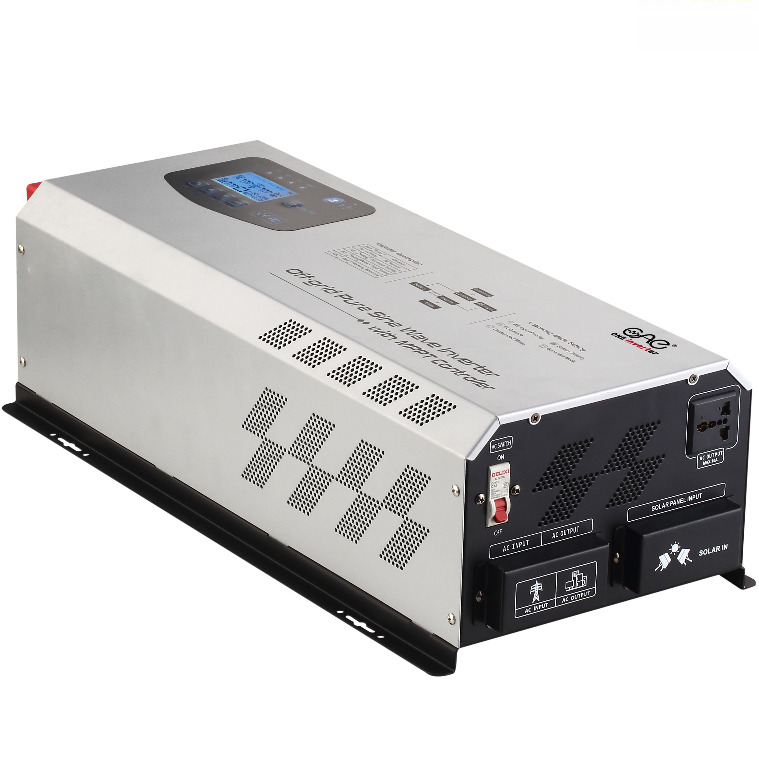 Solar inverter 3000w 3kva 1kw 1.5kw 2kw 3kw 4kw 5kw 6kw 7kw with mppt charge controller in solar panel system