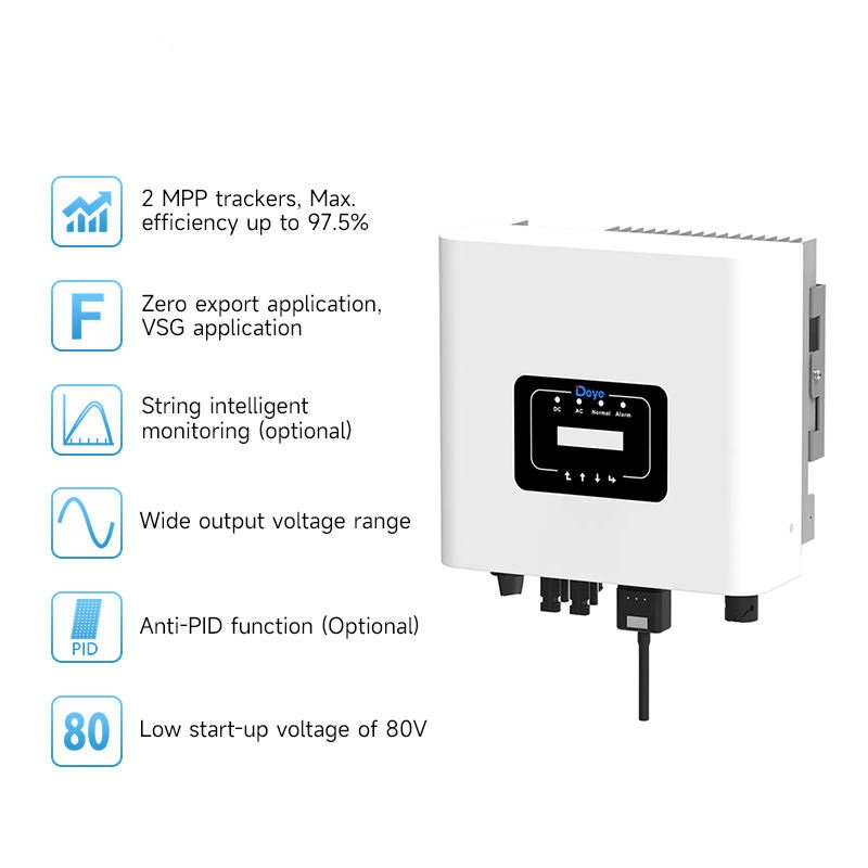 Deye Single Phase On Grid Solar System 3600W 4000W 4600W 5000W 6000W Solar Inverter