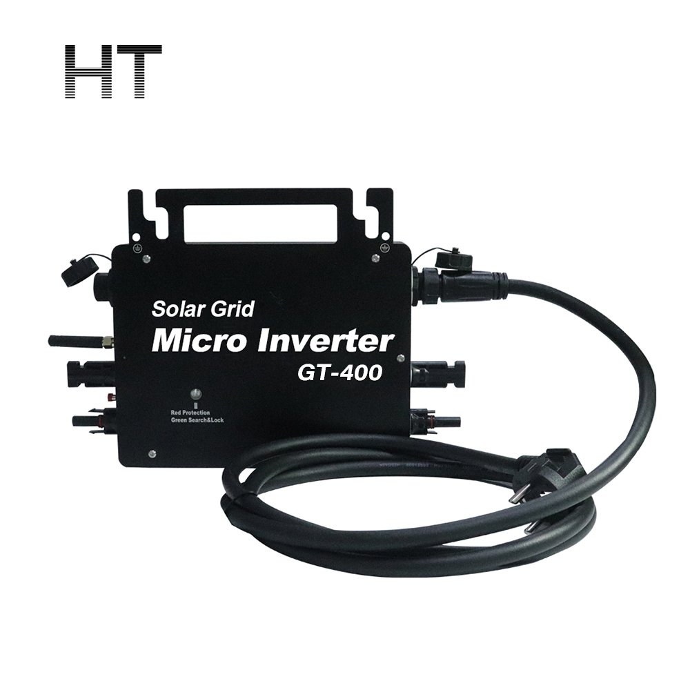 HT 400W Grid Tie Inverter MPPT Solar Inverter with WiFi App Control, Waterproof Automatic Identification Micro Inverter