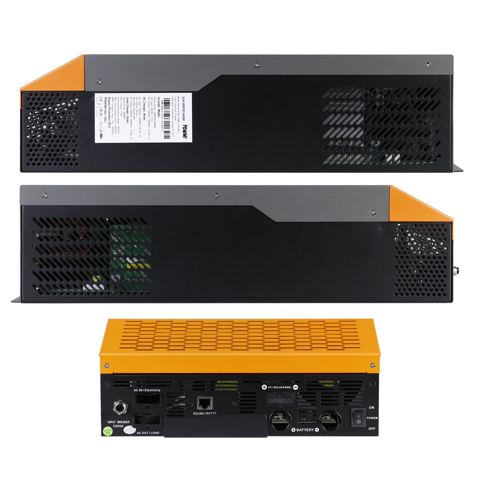 PowMr 3.5KW 5.5KW MPPT 110A 48V Pure Sine Wave Inverter Charger 500V PV Input 220V All In One Hybrid Solar Inverter