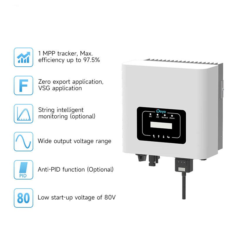 Deye solar inverters on grid inverter 1kw 1.5kw 2kw 2.5kw 3kw SUN-1/1.5/2/2.5/3K-G04 string on grid tie solar inverter