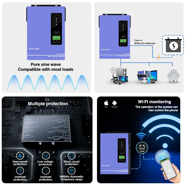 portable rechargeable battery mini 12v 2000W 3000W solar inverter charger