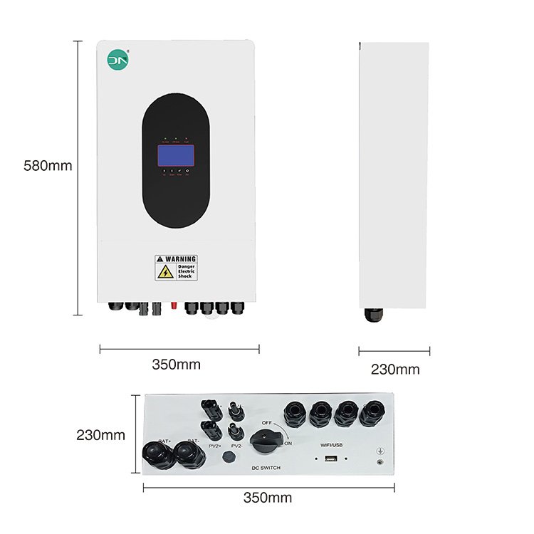 Single Phase (elec.)On/Off Grid Hybrid Inverter Solar Inverter Pure Sine Wave 5KW 5000watt 50HZ 220V CE-EMC CE-LVD