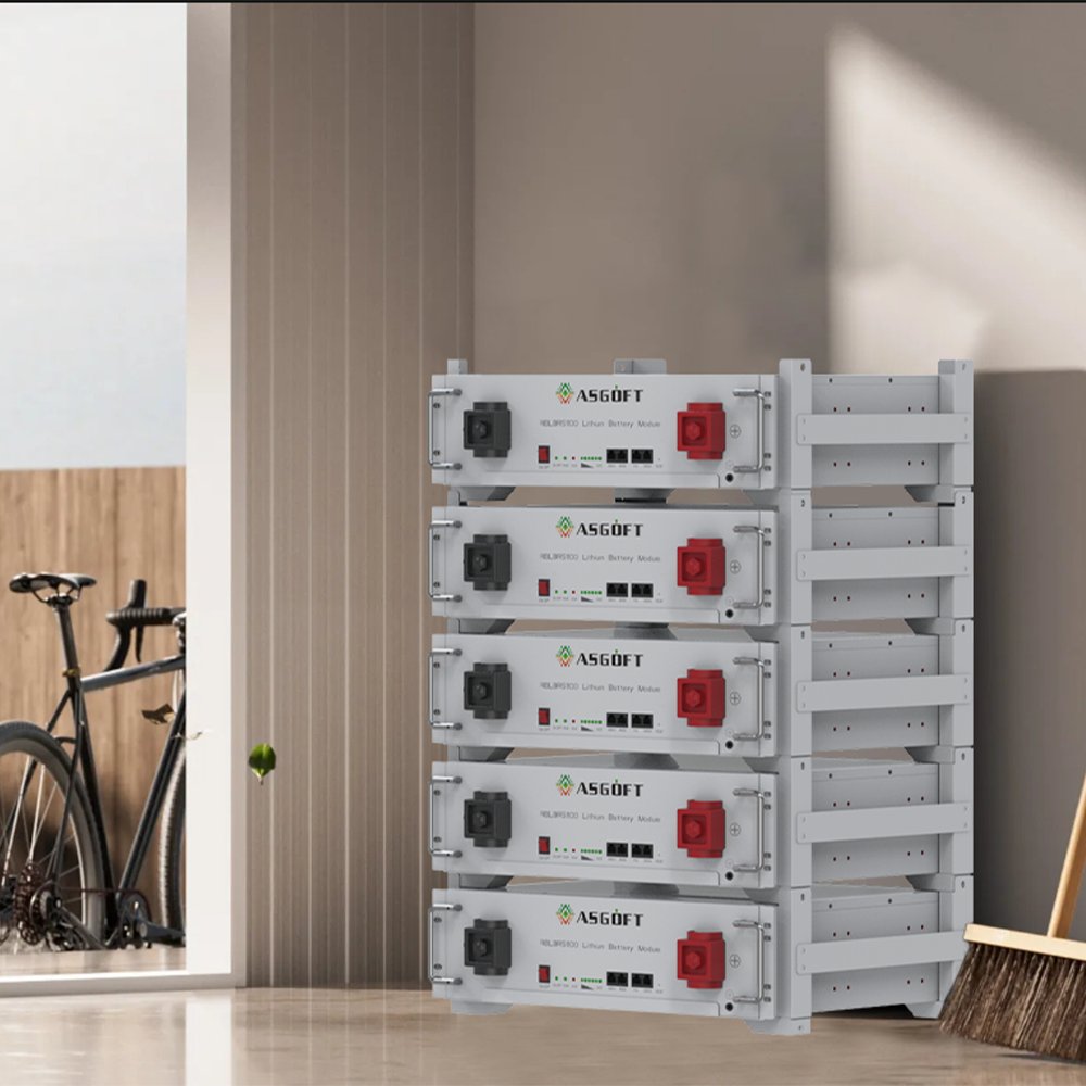 ASGOT All In One Power Rack Mounted Stackable Off Grid solar System 100ah 300ah 400ah 10kw 48v Lifepo4 inverter Lithium Battery