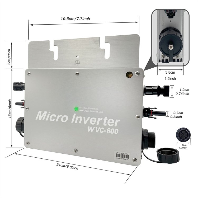 700W WVC Series Waterproof Grade IP65 Micro Grid-Connected MPPT Inverter DC28-50V 120V 230V Auto Solar Grid Tie Converter