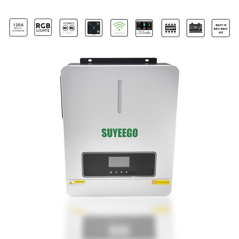 SUYEEGO High Frequency Low Frequency 6200w Single Phase Hybrid Solar Inverter Pure Sine Wave 220vac 48vdc Off Grid MPPT Inverter