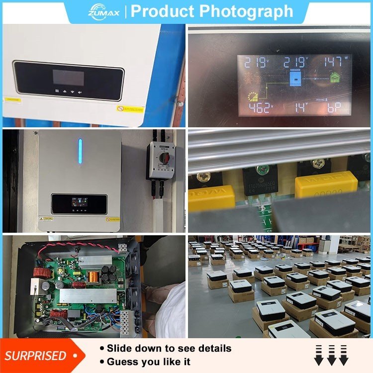Spot Goods Zumax 4.2kw 6.2kw hybrid solar inverter manufacturers in china 6kw hybrid solar inverter