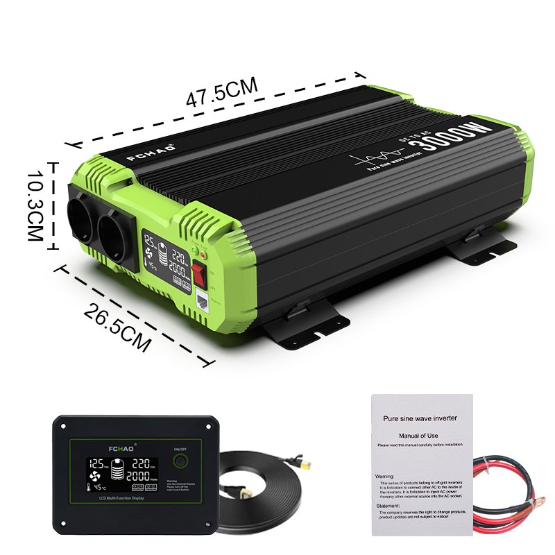 FCHAO 3KW 2500W Pure Sine Wave Inverter Circuit Board Dc To Ac With Multi Protections High Quality LCD Screen Invertor Invert CE