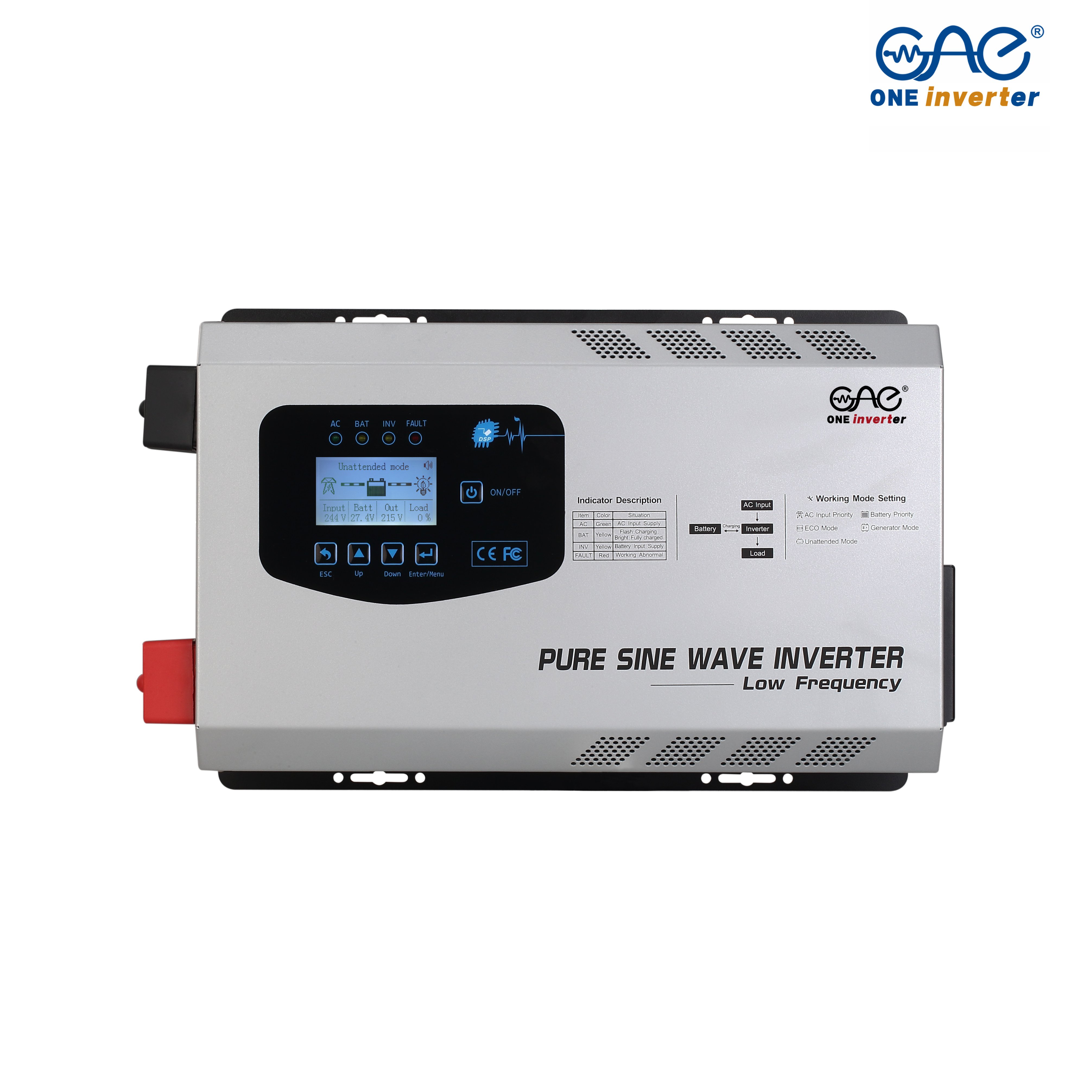 inversor de corriente 12v a 220v one inverter power pure sine wave solar inverter 3kw