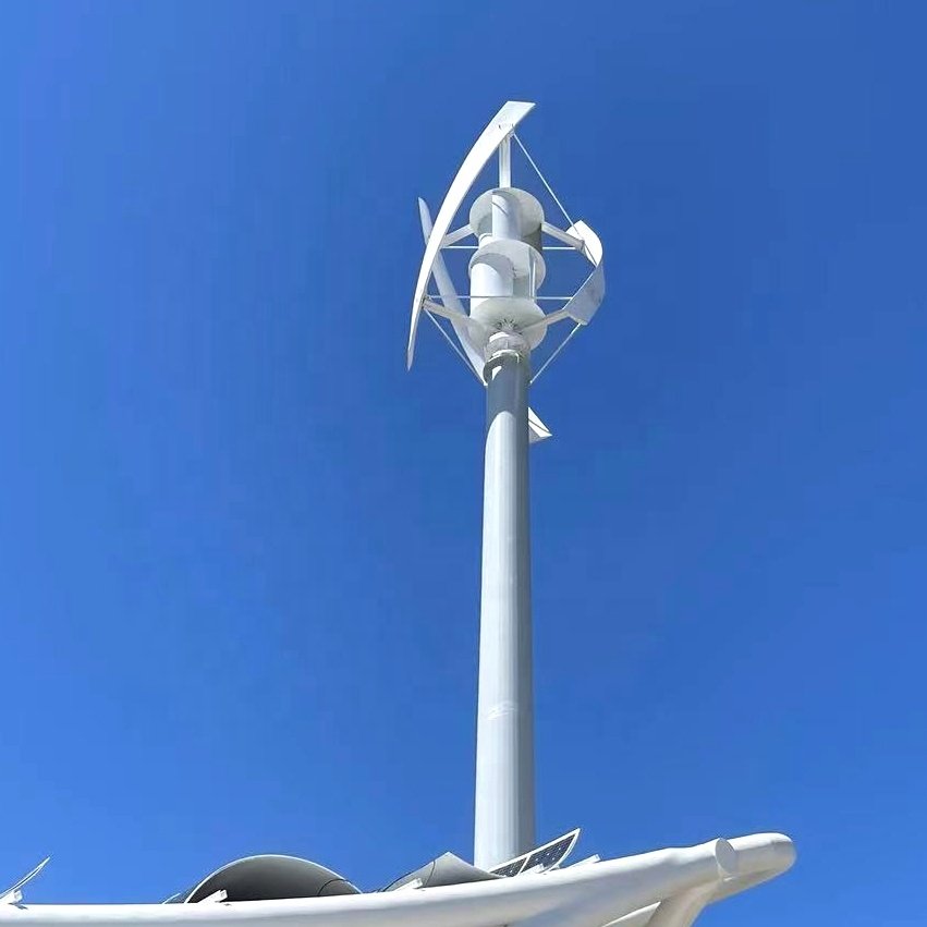 5KW Power System with LiFePO4 Energy Storage Rooftop Vertical Turbine Solar Inverter Hybrid Wind Solar System