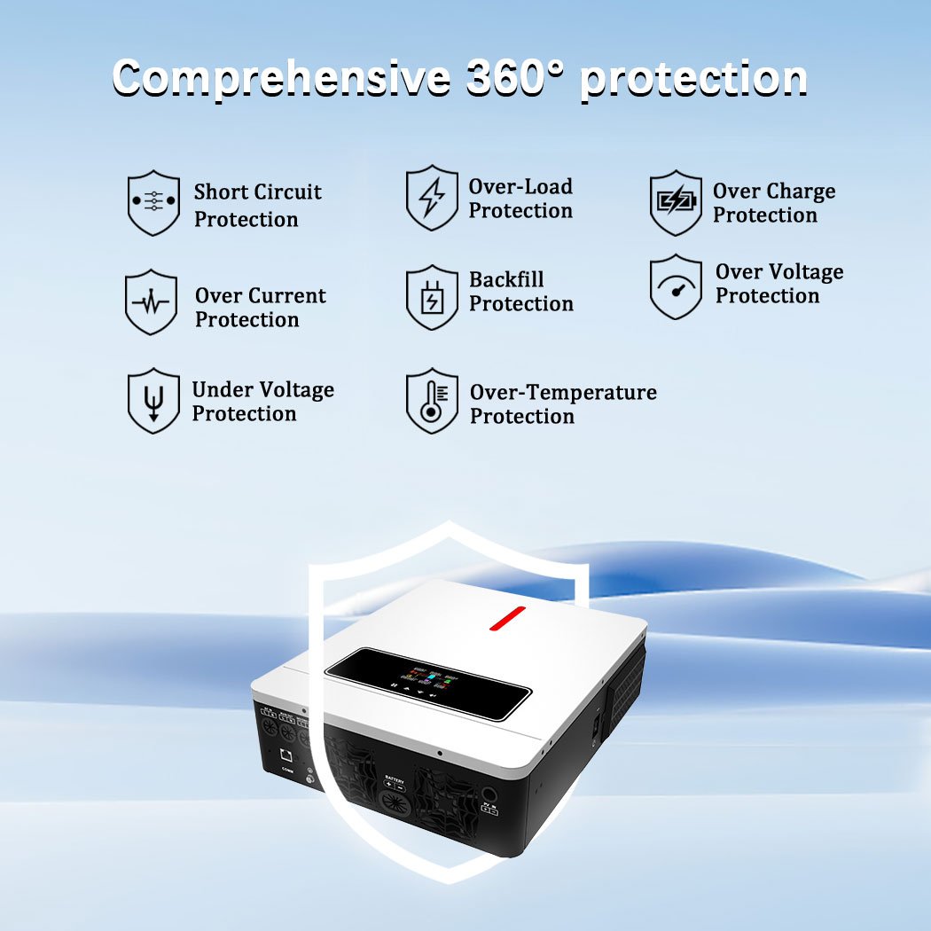 Y&H 6.2KW 48VDC On/Off-Grid Solar Hybrid Inverter AC220V Two Load Output Power MPPT 120A Solar Charger Max PV Power 6500W Input