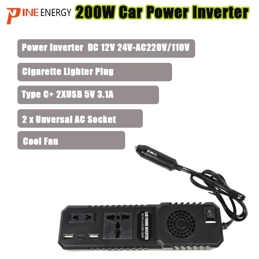 Factory Hot Sale 200W Board Modified Sine Wave Solar Inverter Dual USB Power Converter 12V 24V DC 110V/220V Inverters Converters