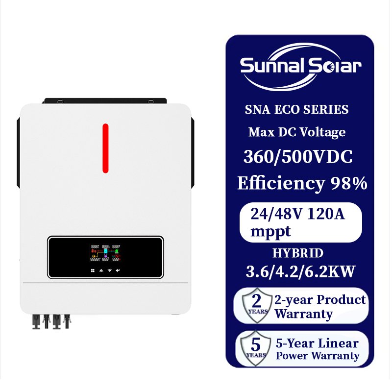 6.2Kw 4.2Kw Solar Inverter Hybrid 24V 48V Mppt Optional Pure Sine Wave Off Grid For Home Solar System