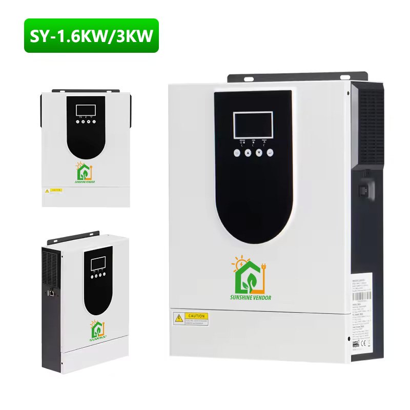 2000va 3200va hybrid solar inverter 1.6kw 3kw pure sine wave inverter 12V 24V with 80A MPPT For Home Appliance