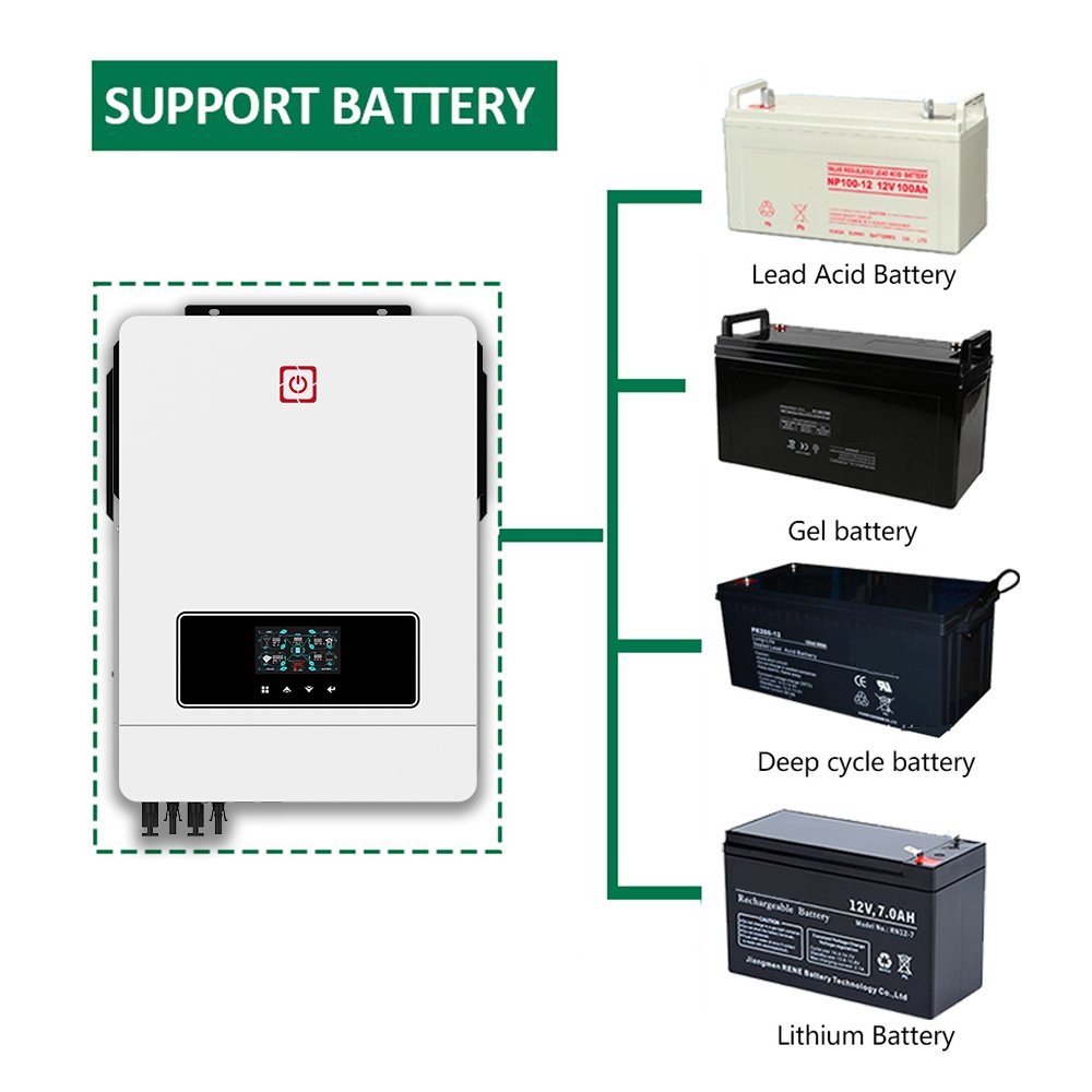 Jesudom 10.2KW Hybrid Solar Inverter 10200VA 48V All In One Dual Solar Inverter With 160A MPPT Solar Charge Controller