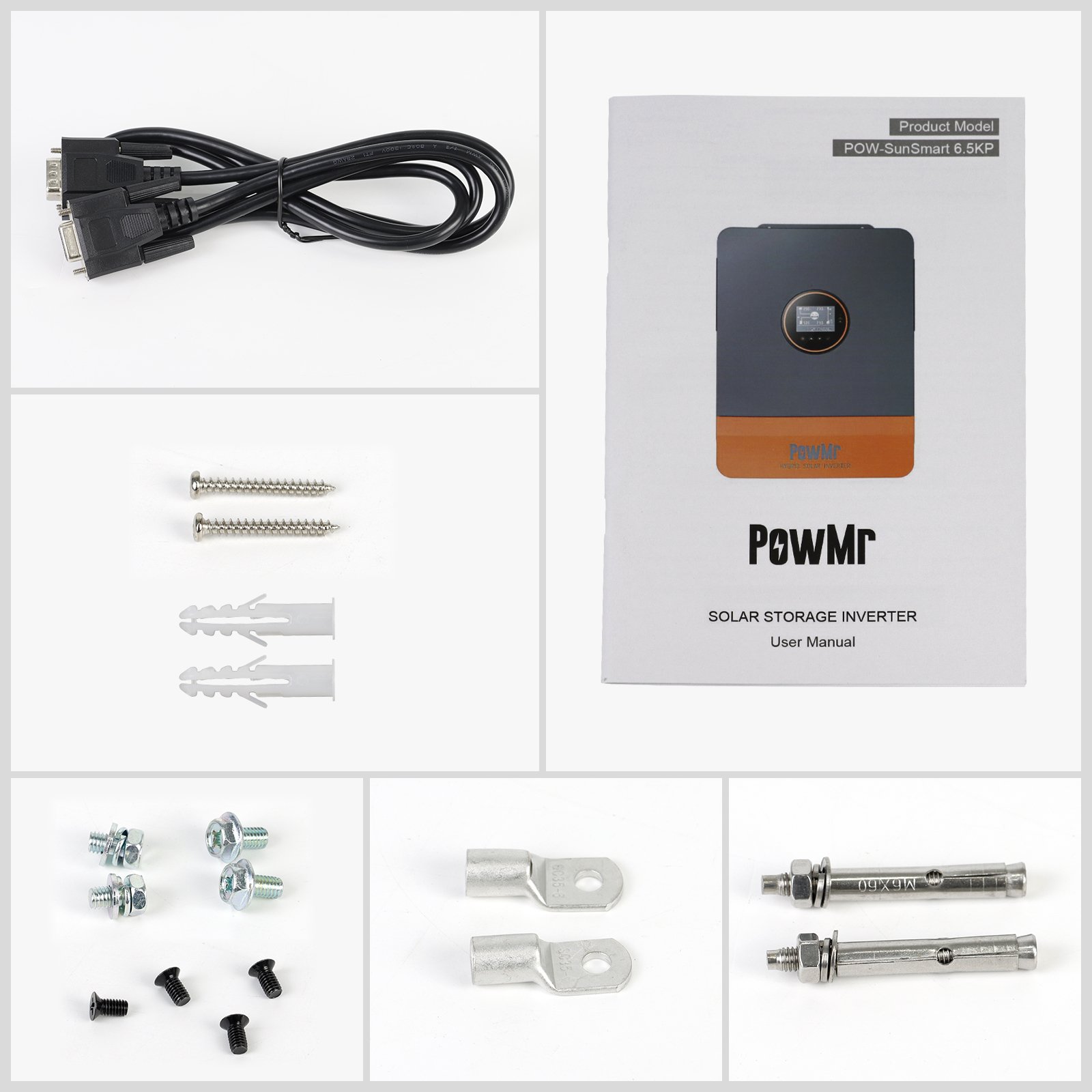 PowMr 6.5KW 48V Solar Inverter 120/240Vac Single/split Phase Support Parallel MPPT Hybrid Solar Inverter