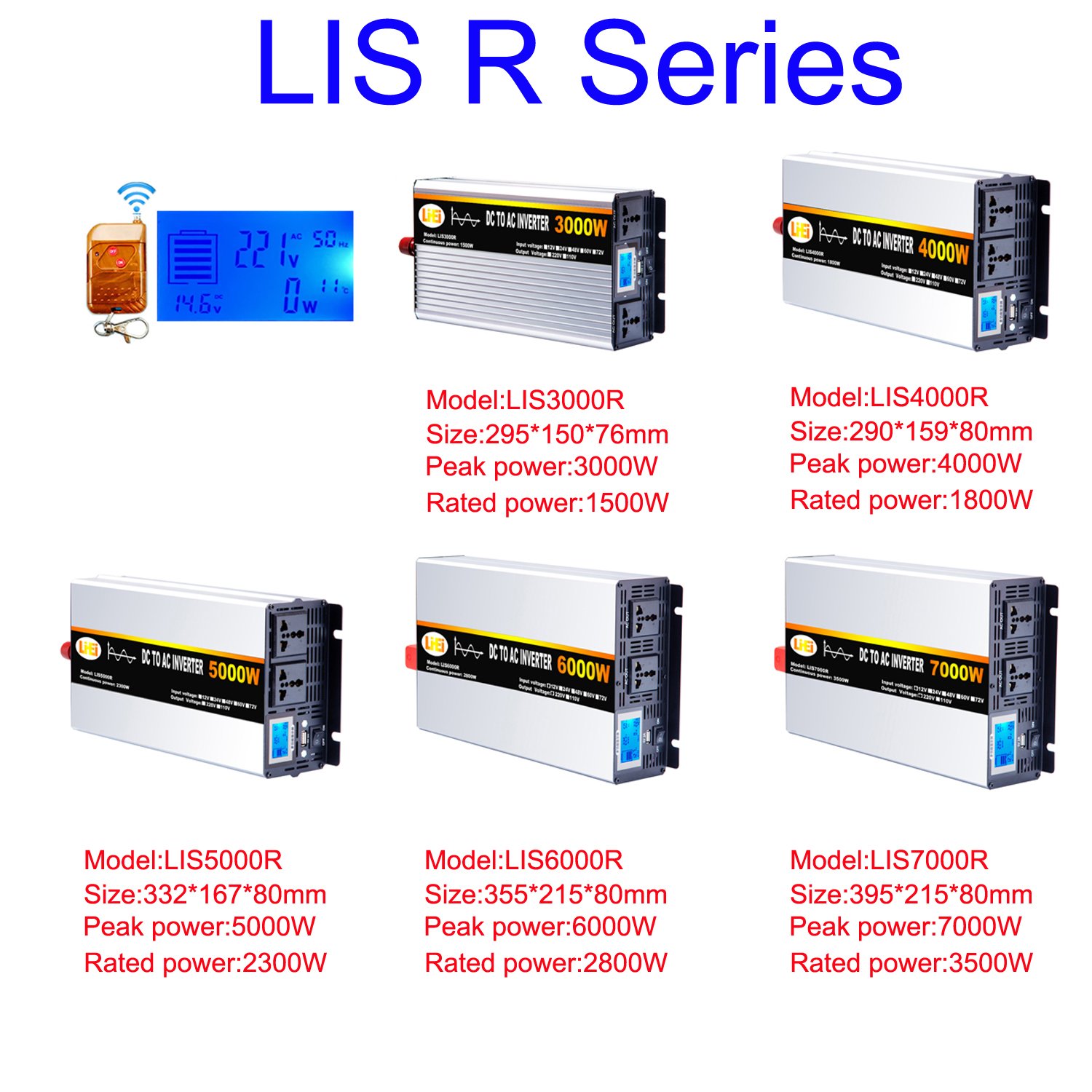 inversor 600W 1000W 2000W 3000w 5000W 6000W 8000W pure sine wave power inverter 12V 24V 48V TO 110V 220V dc to ac solar inverter