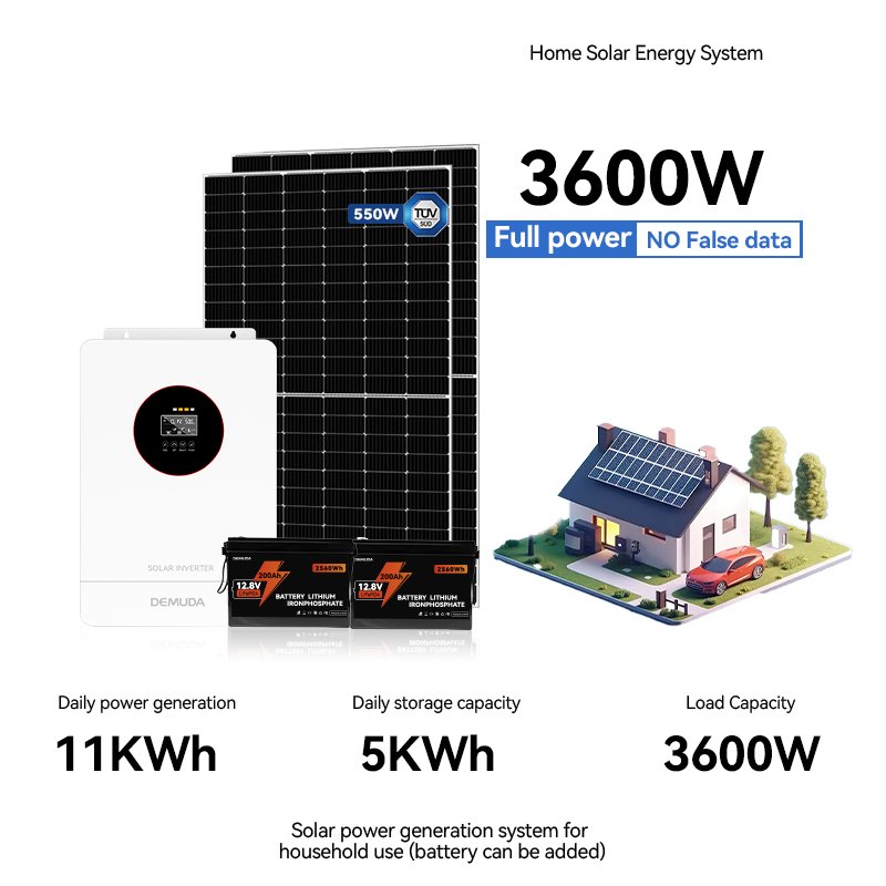 DEMUDA 5000W 5KW 5KVA 3KW 3000W Solar Panel Kit Power Generator Hybrid Off Grid Solar Power System Solar Energy System For Home