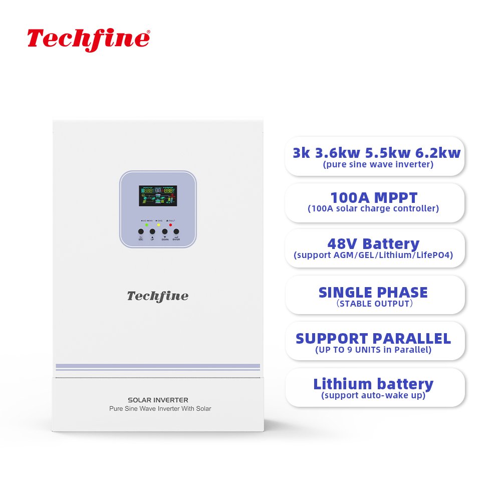 GA5548MH 5500VA 5500W 48VDC Hybrid Inverter Built in MPPT 100A with High PV Input 500VDC for home application