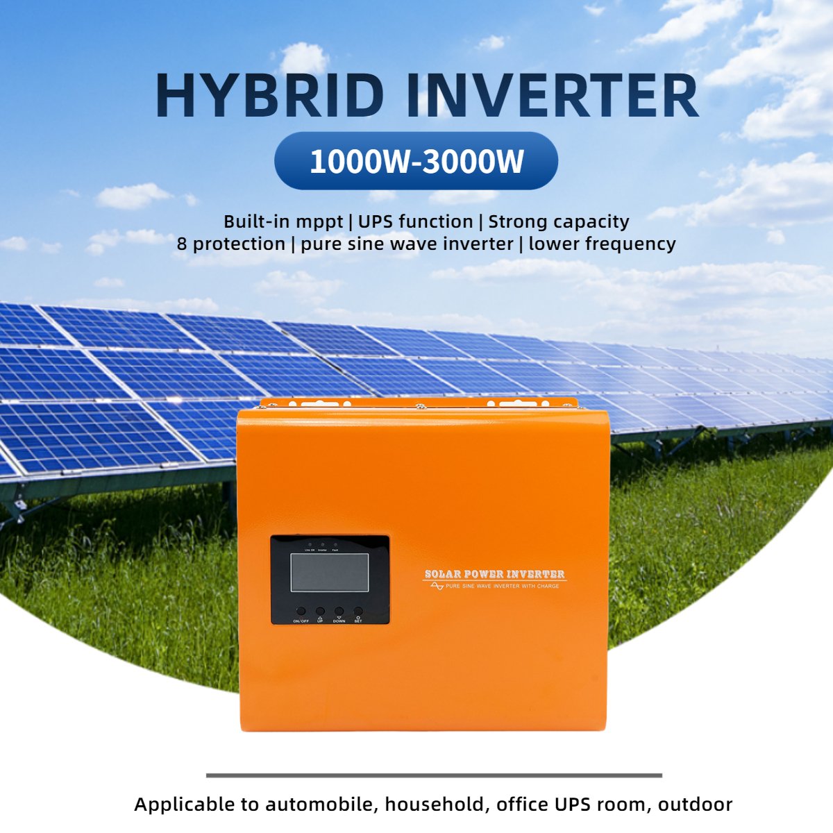 LCD Display 2000W With Wifi Monitor Solar Inverter Off Grid PV Inverter 110V 220V 50/60Hz Output