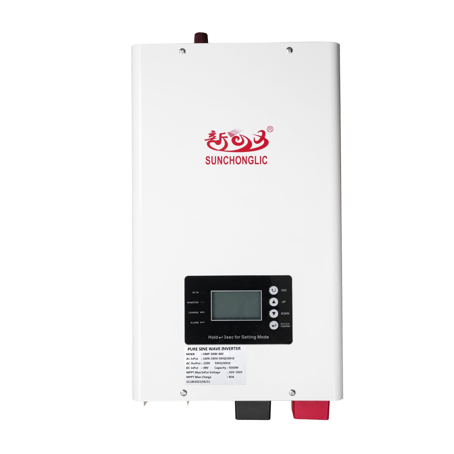 Sunchonglic solar inverter 48V 5000w 5kw 5000 watt pure sine wave mppt low frequency hybrid solar inverter