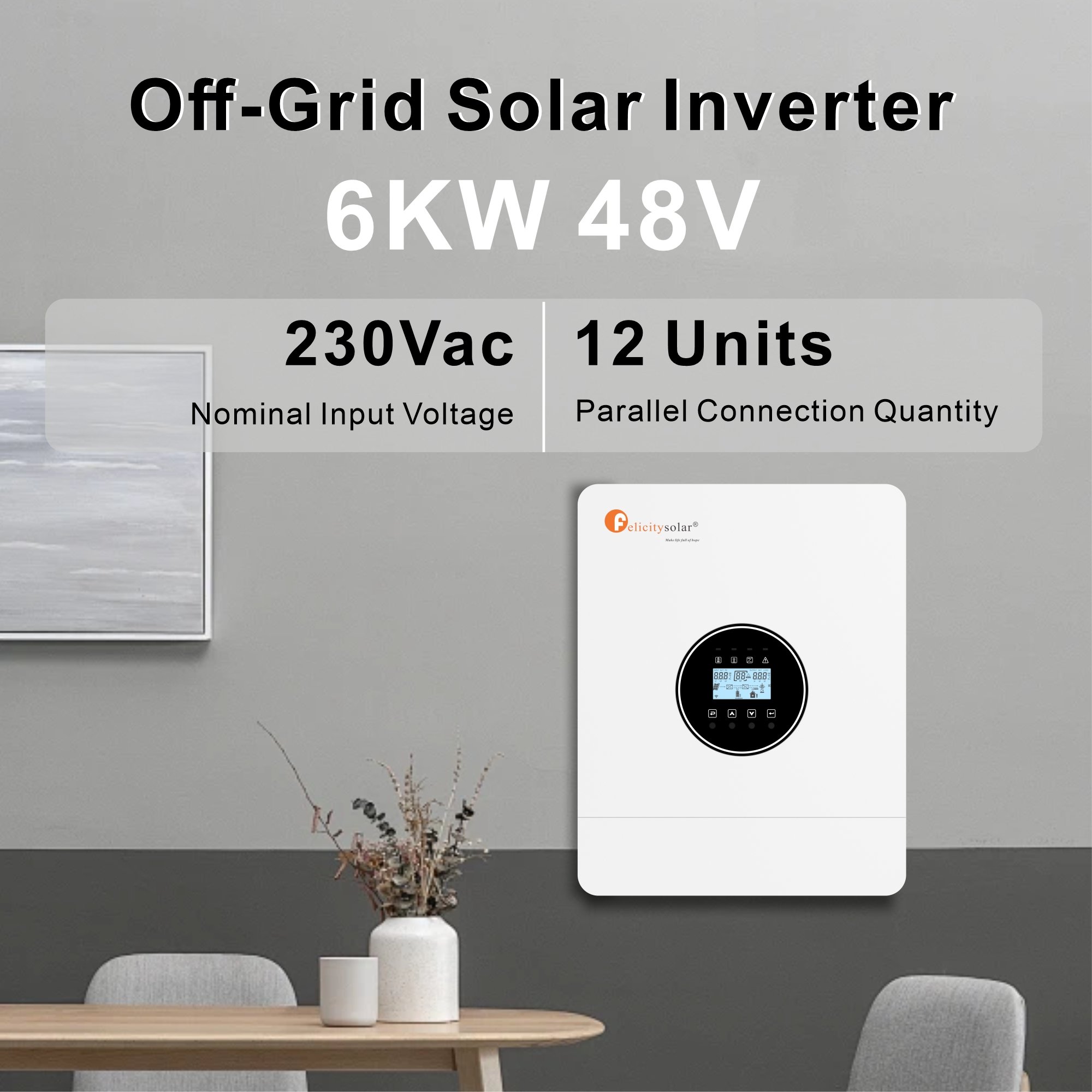 Solar off Inverter 6Kw 6000VA Solar Inverter converters Power System Pure Sine Wave Inverter