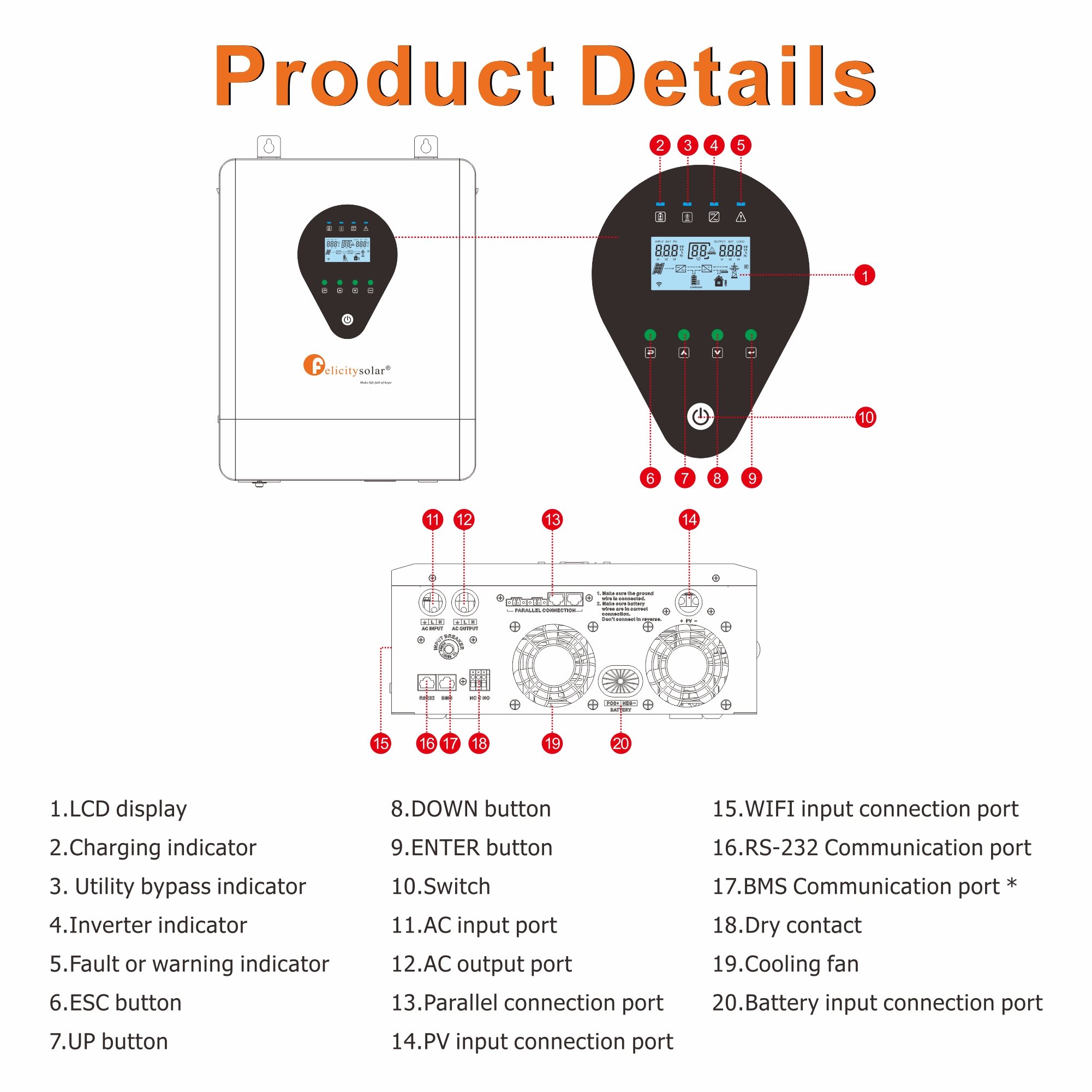 Solar off Inverter 6Kw 6000VA Solar Inverter converters Power System Pure Sine Wave Inverter