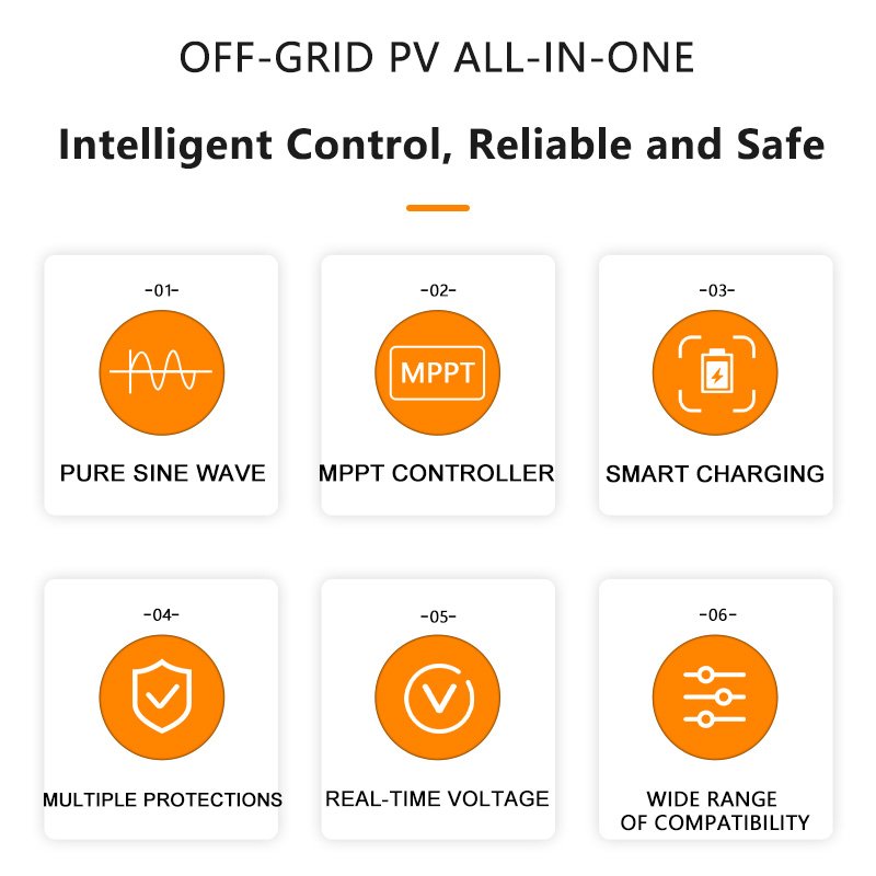 Factory Price solar inverters 6.2kw 48V pure sine wave off grid hybrid solar inverter Solar Power with mppt