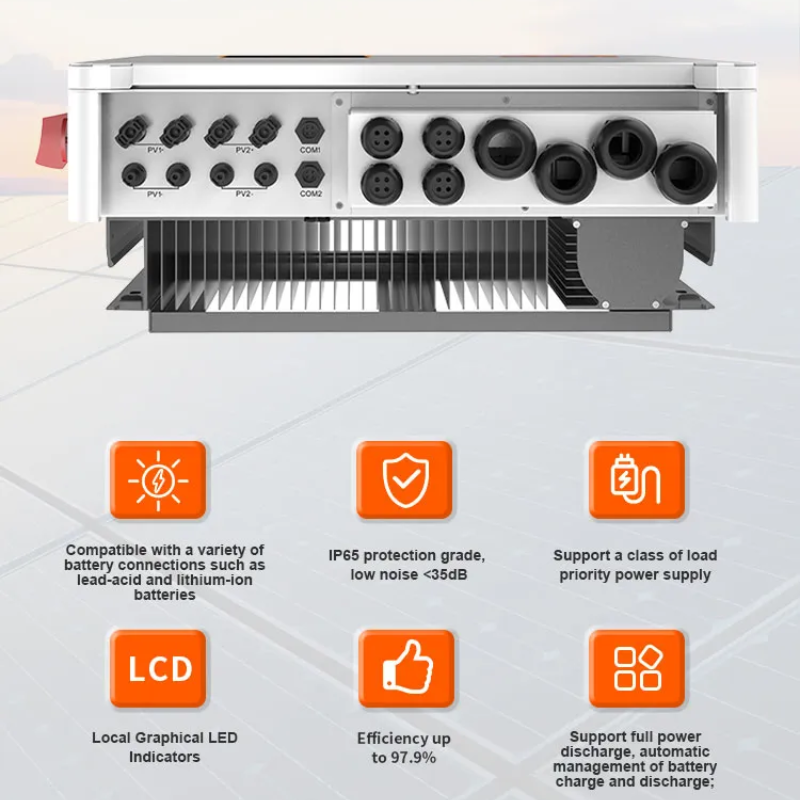 Megarevo EU Warehouse High Quality 5 8 10 12KW Three Phase Solar Hybrid Inverter For Solar System