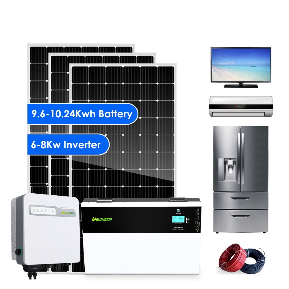 Solar Energy Storage Delong 10KW Powerwall Lifepo4 battery with 5KW Hybrid Solar Inverter