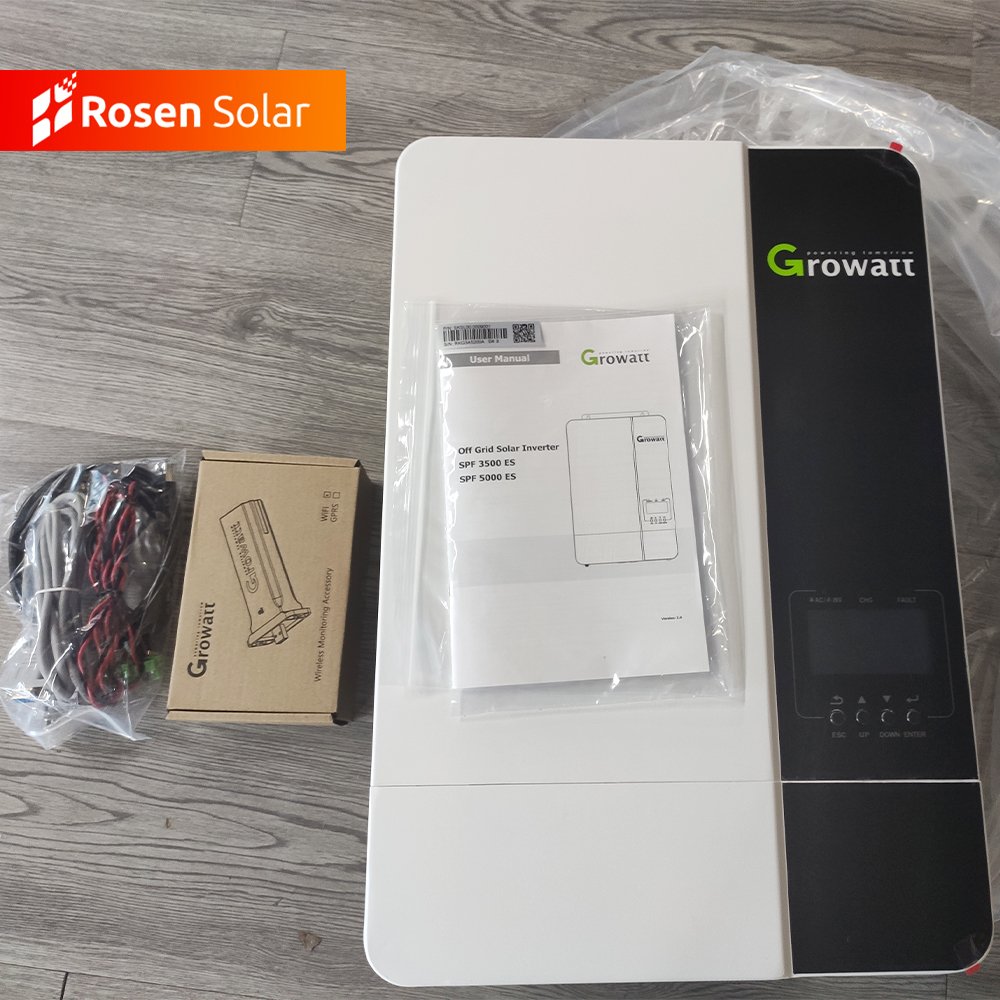 Growatt spf 5000es stock 5000w 48v hybrid solar inverter 5kw inverter MPPT controller for solar power system for home use