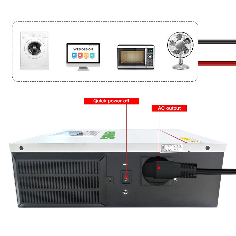 SUYEEGO 1.5kw 1000w Off Grid Power System Pure Sine Wave With Mppt Charger Max Pv Input 24V Dc To Ac 230V Hybrid Solar Inverter
