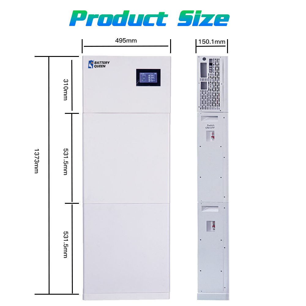 Batteryqueen large capacity 6KWH 12KWH 18KWH solar energy system storage stackable all in one 48V Lifepo4 Battery Pack for home