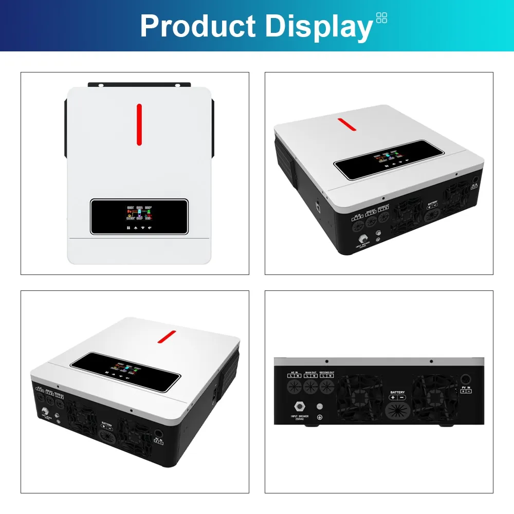 3.5kw Mppt Solar Power Inverter 24v Dc To 220v Ac Solar 48v Off Grid Mppt Pure Sine Wave 4.2kw 6.2kw Hybrid Solar Inverter