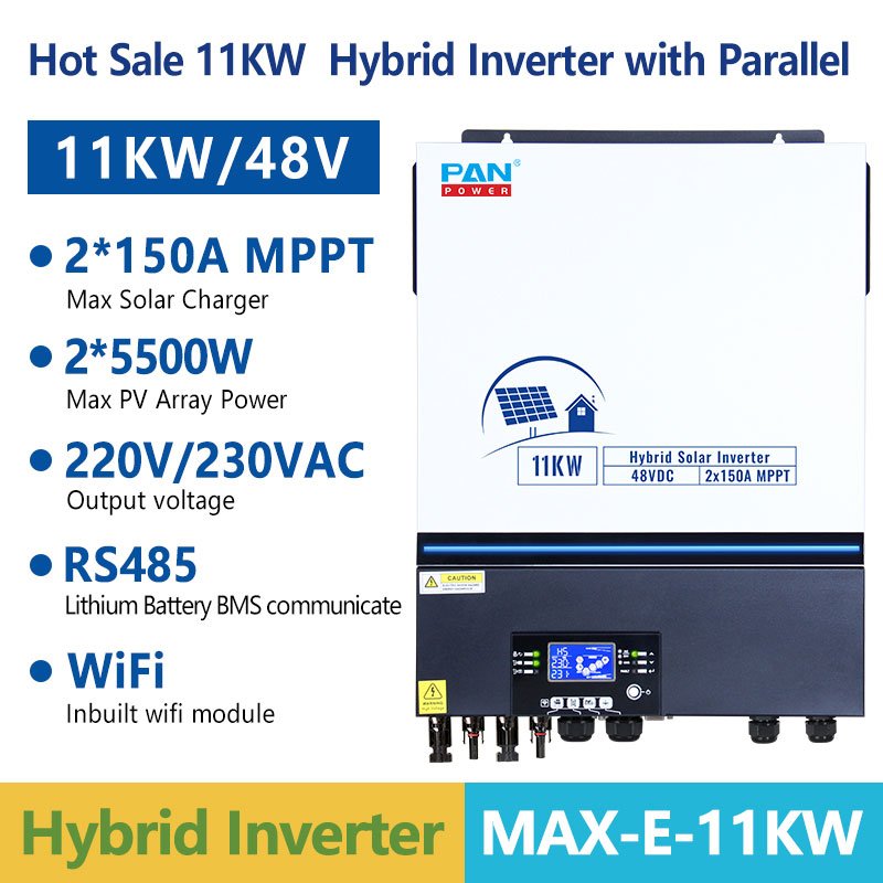 Inverter 48v parallel 11kw solar inverters with dual 150A MPPT Solar Charger Controller