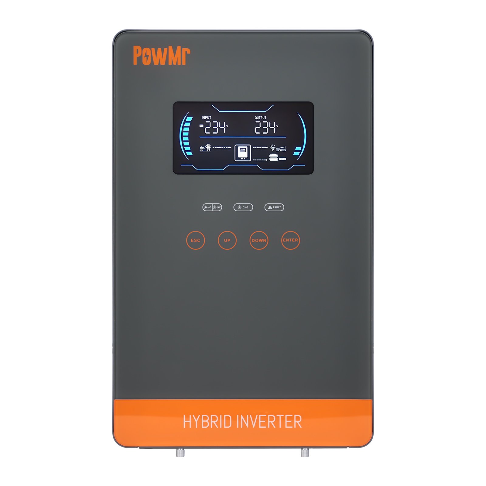 PowMr 4.5KW 24V 48V 220v Hybrid Solar Inverter Charger Pure Sine Wave 6.5KW Rechargeable Solar Hybrid Inverter