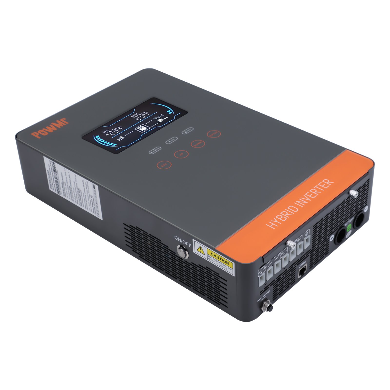 PowMr 4.5KW 24V 48V 220v Hybrid Solar Inverter Charger Pure Sine Wave 6.5KW Rechargeable Solar Hybrid Inverter