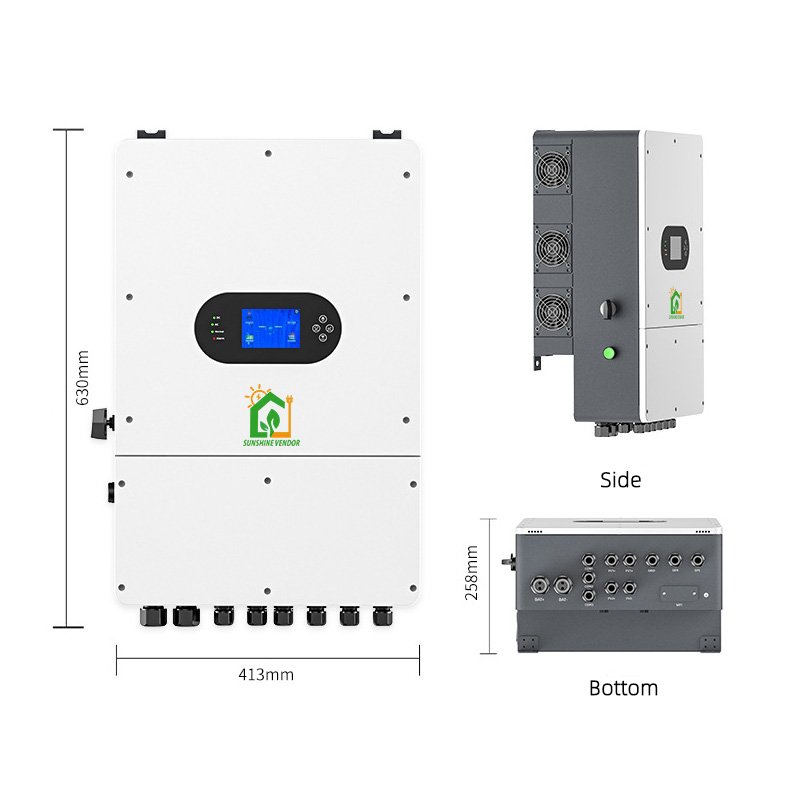High quality 8kw single phase hybrid inverter 220/230V PD0080G-SPM-EU pv input 10400w ip65 solar inverter 8kw for home use