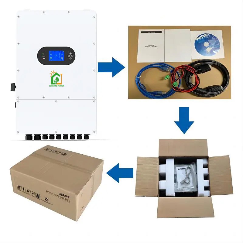 High quality 8kw single phase hybrid inverter 220/230V PD0080G-SPM-EU pv input 10400w ip65 solar inverter 8kw for home use