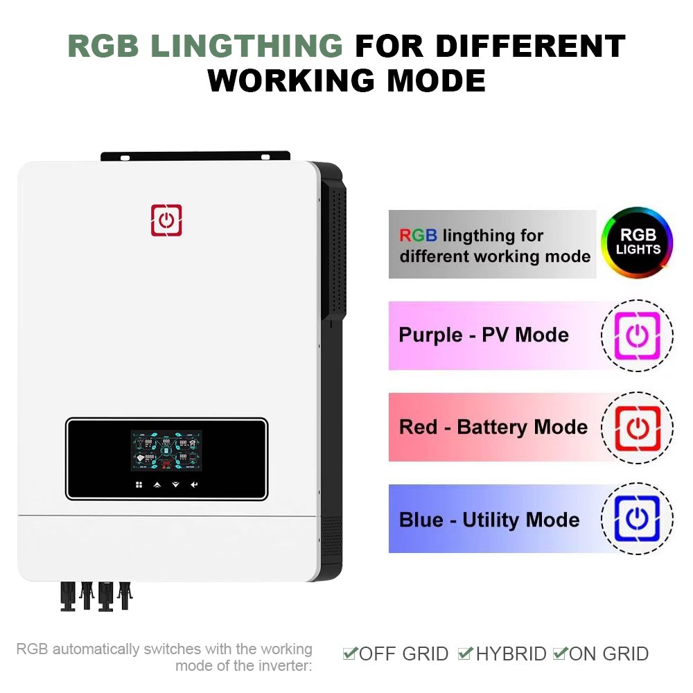 Solar Power Inverter 8.2KW MPPT PV Controller Hybrid Solar Power Inverter RS232/RS485/WIFI/GPRS