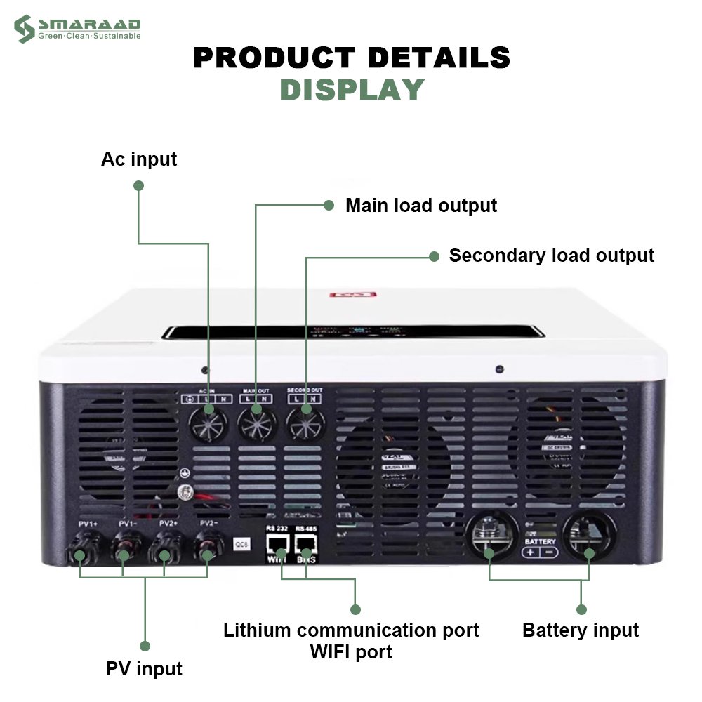 Solar Power Inverter 8.2KW MPPT PV Controller Hybrid Solar Power Inverter RS232/RS485/WIFI/GPRS
