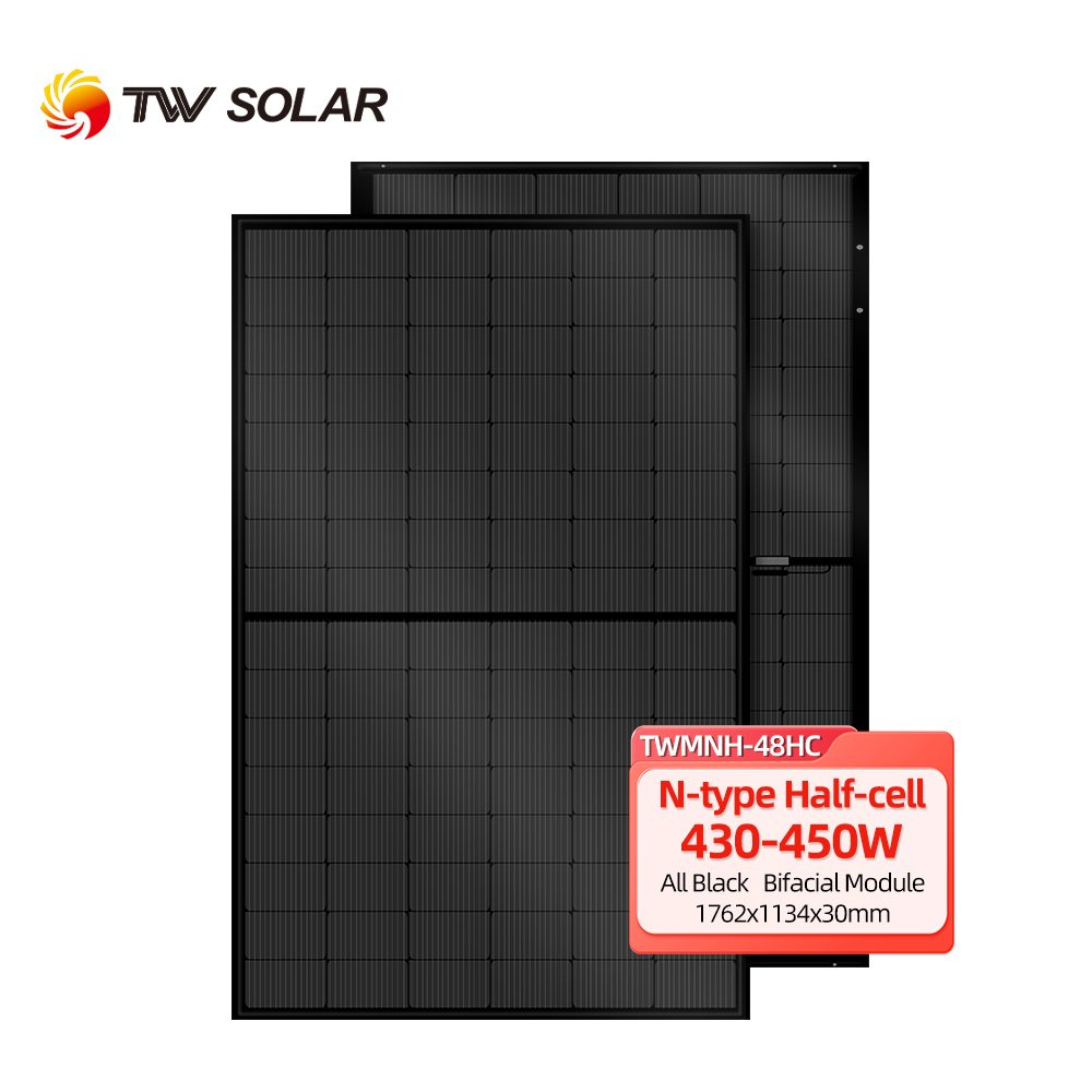 Tier 1 Stock All Black Bifacial 430W 440W 450W Tongwei Solar Panels N-type 46W A Grade Solar Energy Panel For Home Use