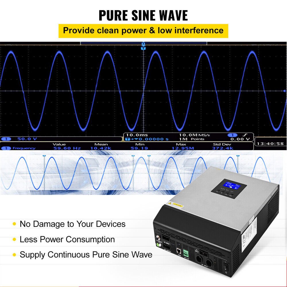 High Frequency 3KVA 24V Solar Inverter Charr Hybrid Off-Grid Mini 110V Single Output with Built-In Solar Charger Controller