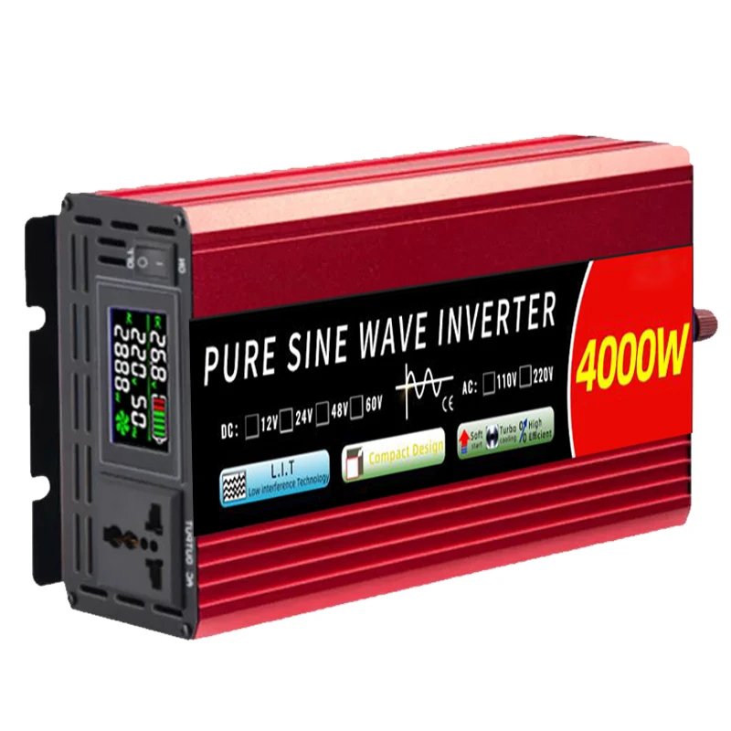 Inverter 12v 220v Pure Sine Wave 24v 110v DC To AC 2000W 3000W 4000W 5000W Multi-function Power Converter Car Solar Inverter