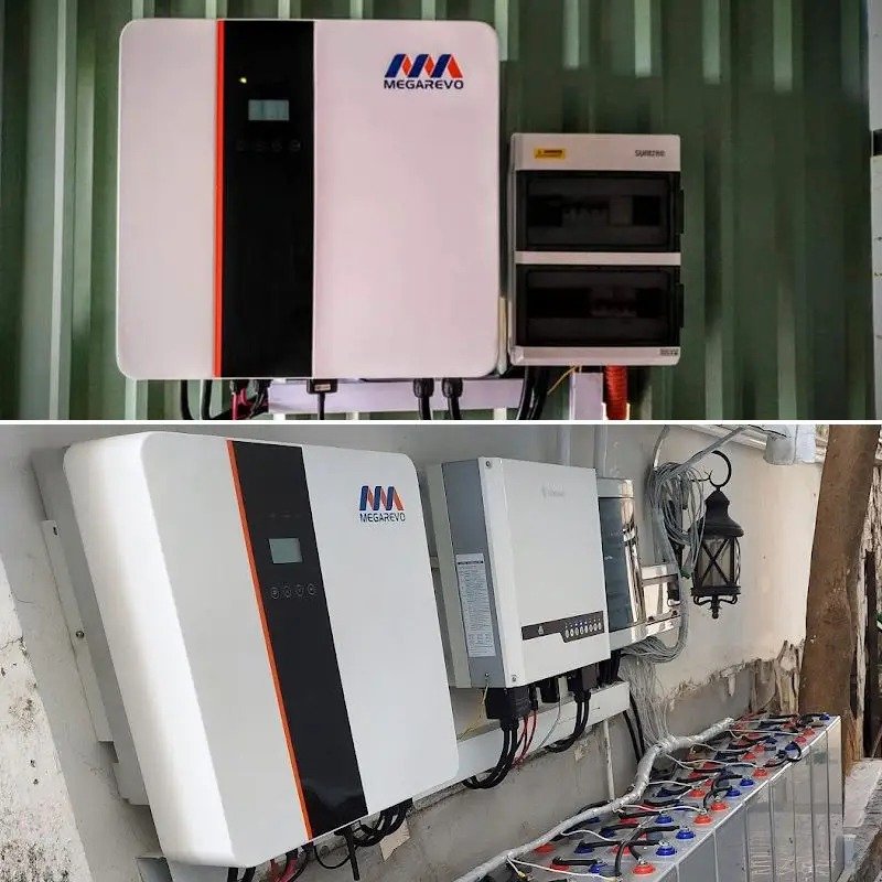 EU Stock Solar Inverter Megarevo Hybrid Inverters for Home Energy Storage System Three Phase 8kw 10kw 12kw Inverters
