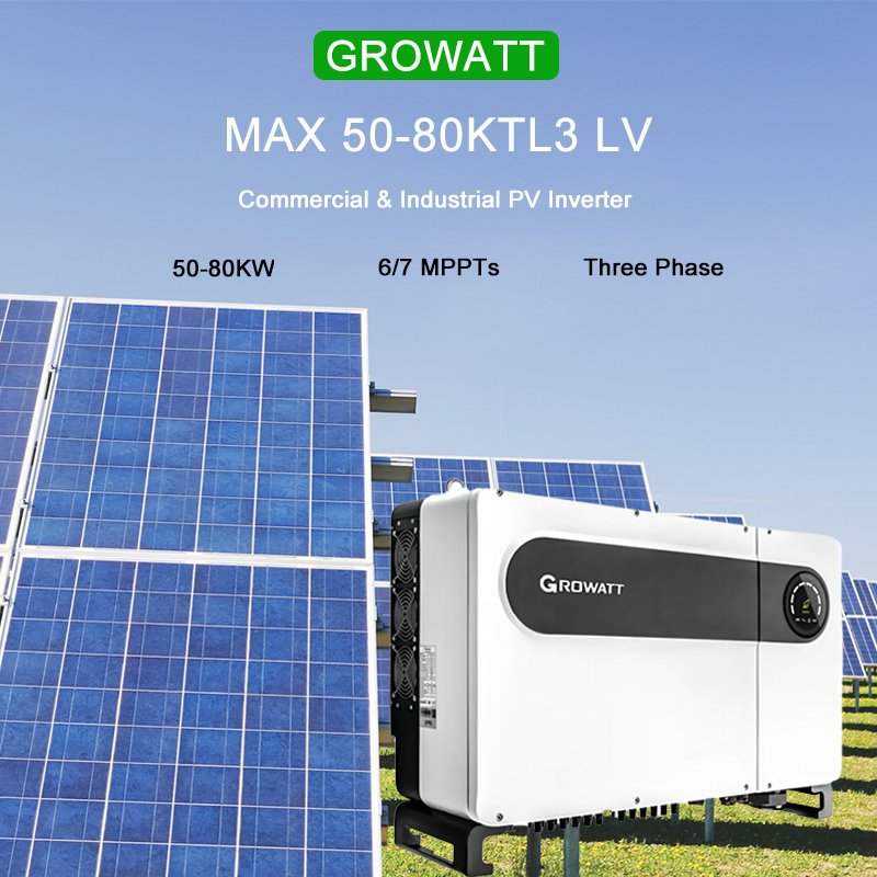Growatt 50KW 60Kw 70Kw 80Kw On Off Grid Solar Inverter For Project Application