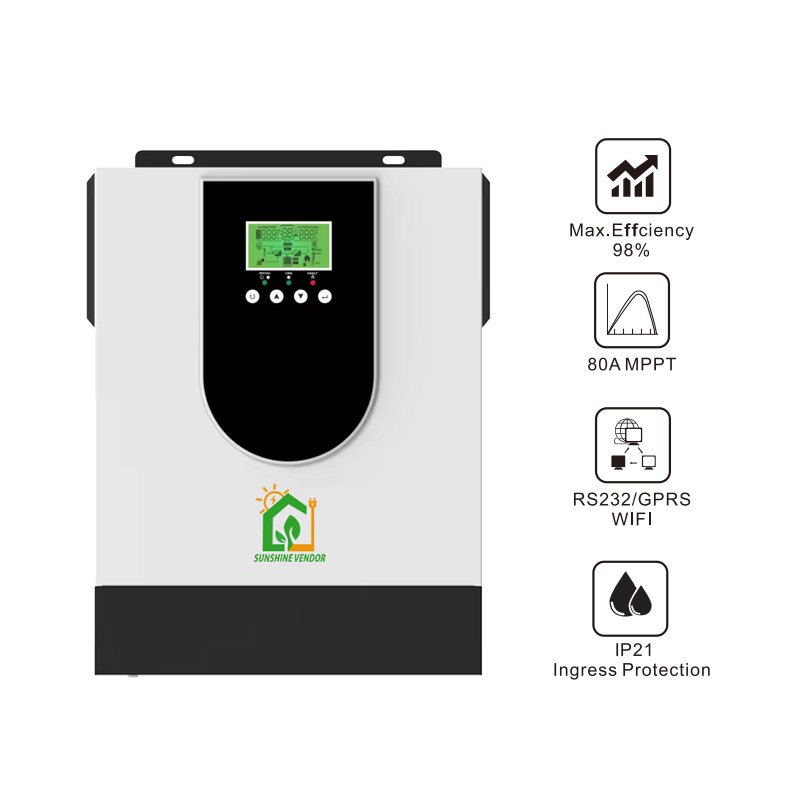 24V MPPT 3KW Solar Inverter 110V/220V 3kva off Grid inverter 3000w Pure Sine Wave Solar Inverter for home
