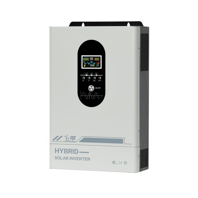 Dual AC output 3kw 3.5kw 5.5kw 6kw 6.2kw on off grid hybrid solar inverter wide PV input with touchable colorful display