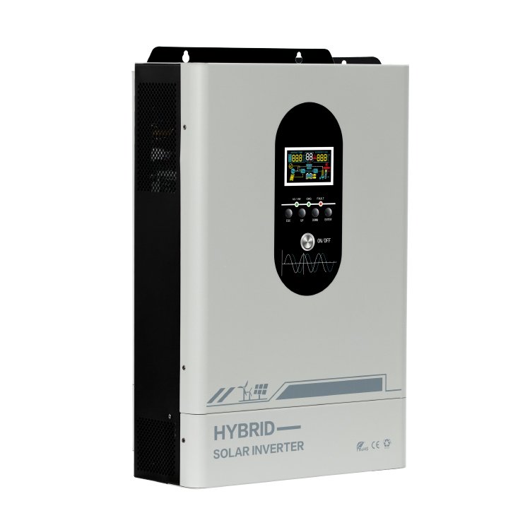 Dual AC output 3kw 3.5kw 5.5kw 6kw 6.2kw on off grid hybrid solar inverter wide PV input with touchable colorful display